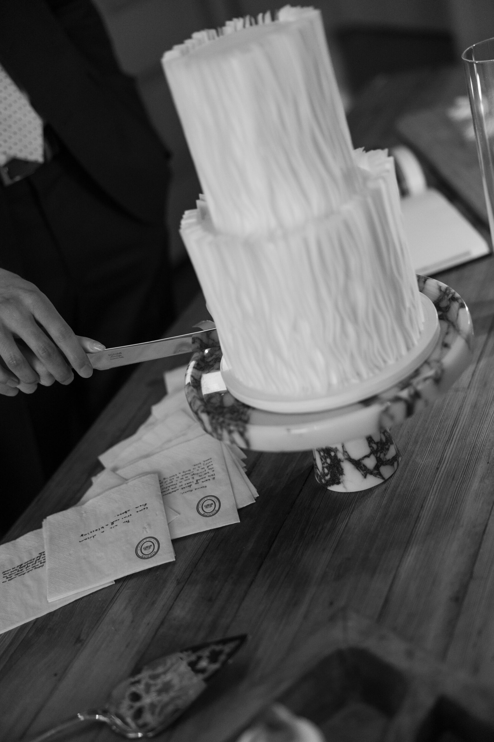 A textured wedding cake