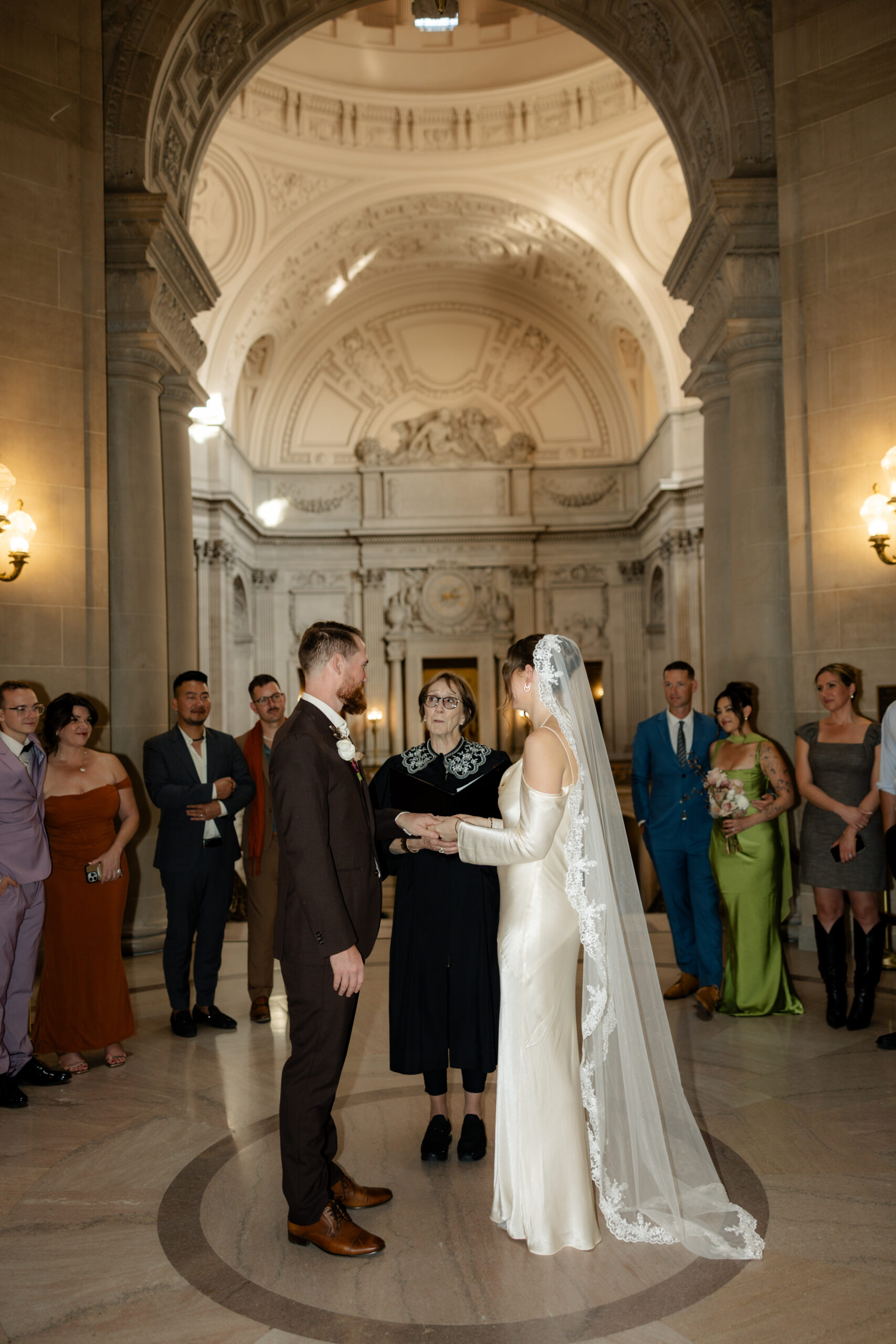 A San Francisco City Hall wedding ceremony in the rotunda