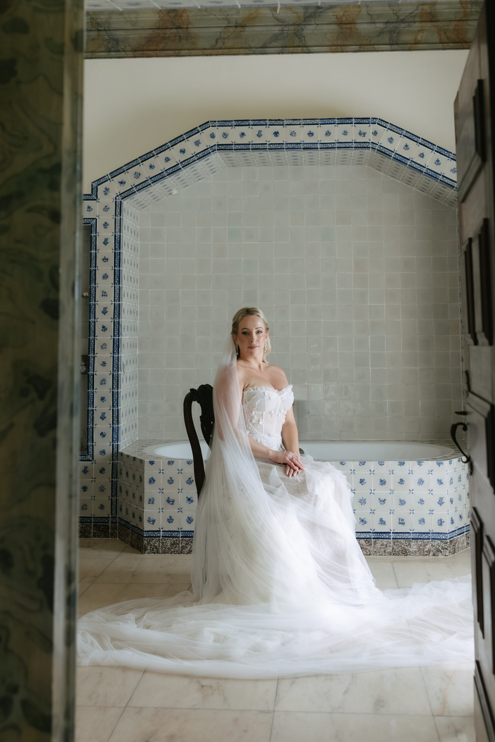 Bridal portrait in a Portugal destination wedding