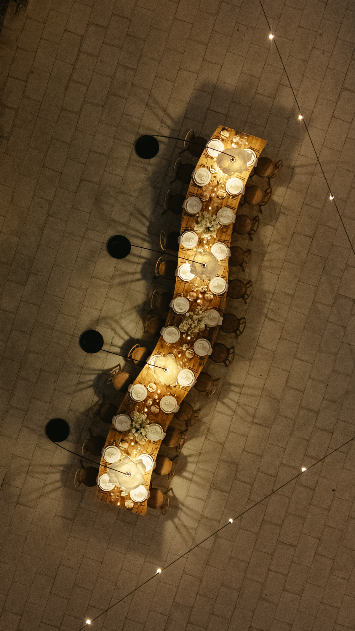 Curved wedding reception tables