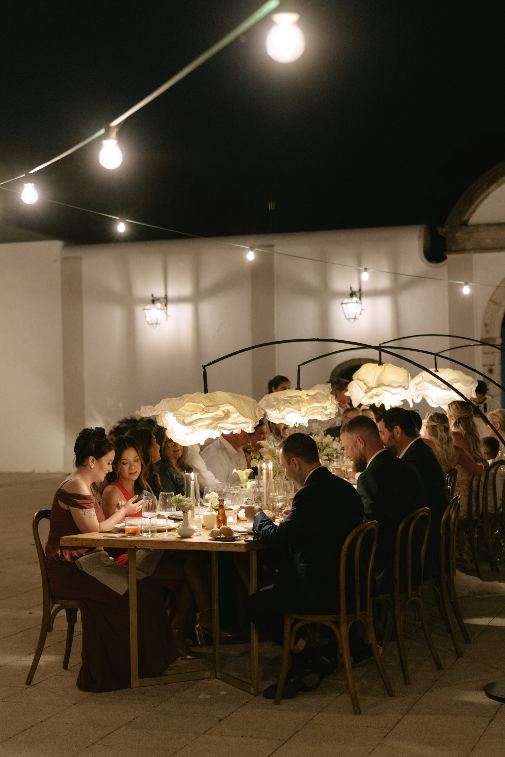 Wedding dinner at Portugal destination wedding