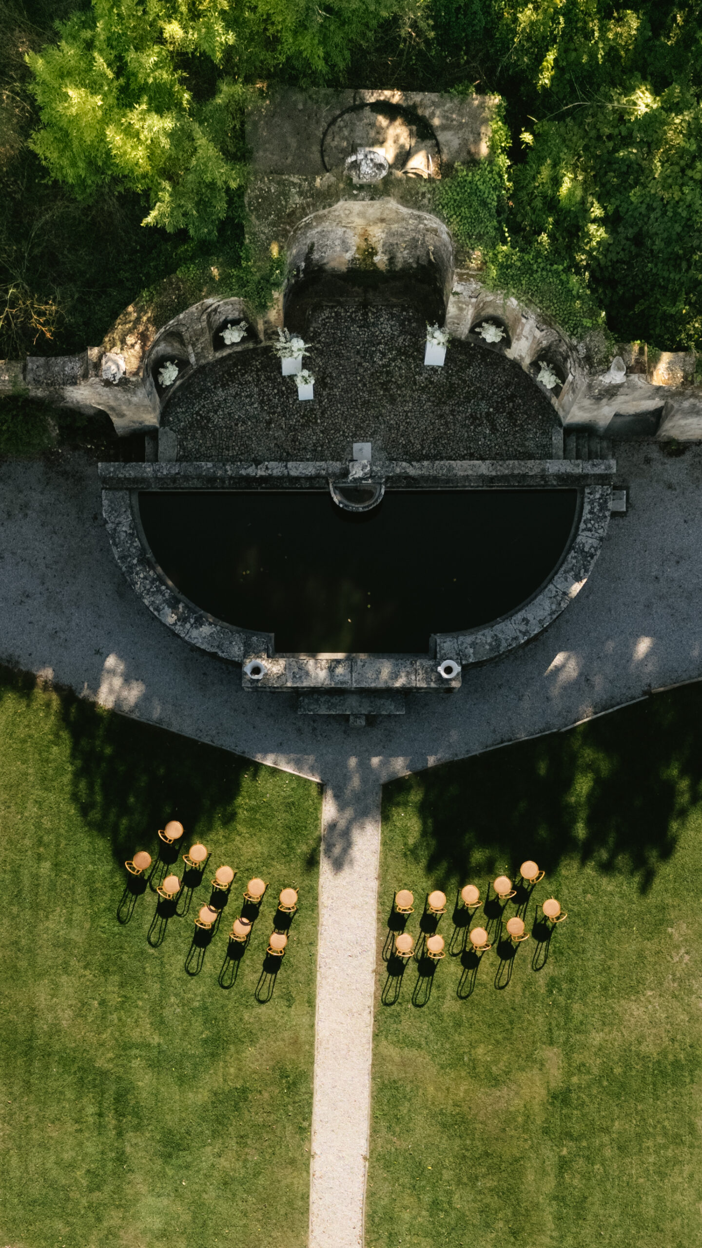 Arial view of a destination wedding venue in Portugal