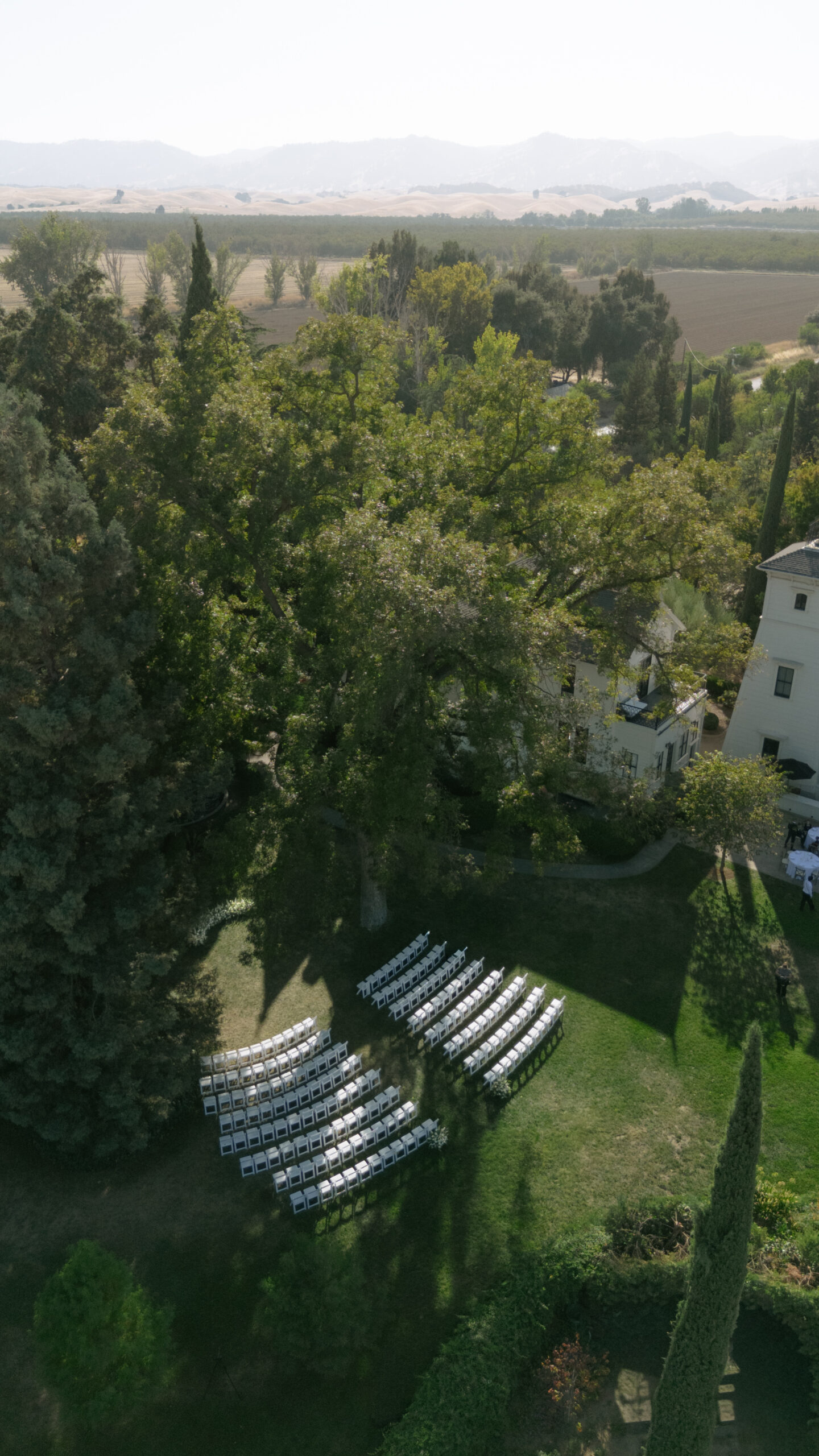 An aerial view of Park Winters, a luxury california wedding venue
