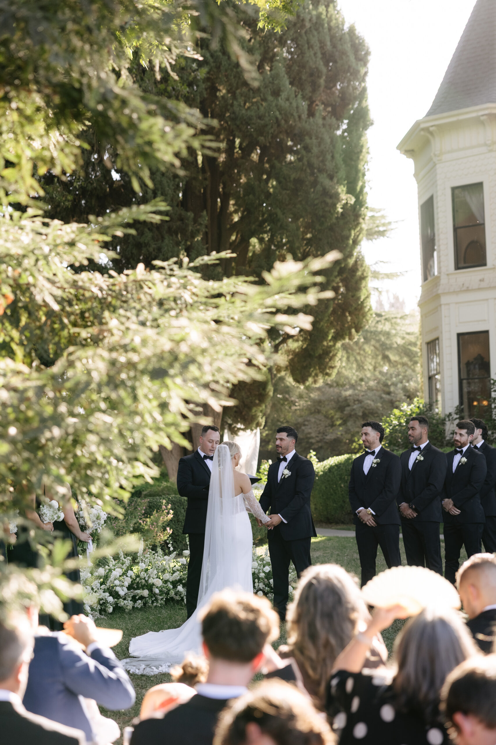 A wedding ceremony outside at Park Winters